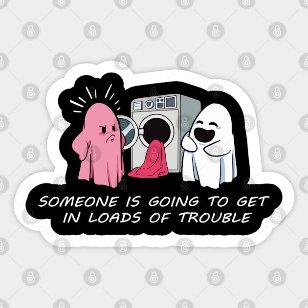 Mad Pink Ghost - Funny Ghost Puns Sticker by Photomisak72